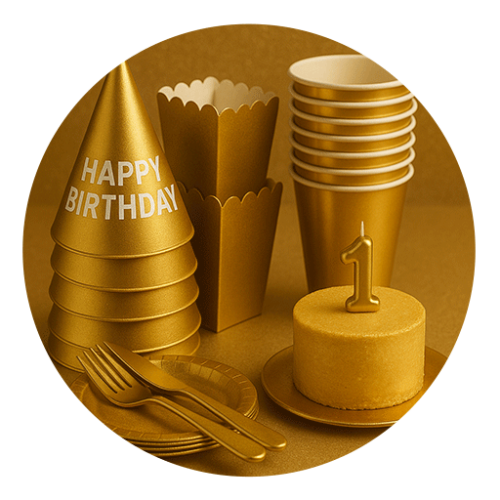 Gold-Metallic-Birthday-Theme تم تولد طلایی